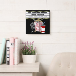 Reloj Cuadrado Personalizado de cine en casa de familia personali