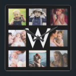 Reloj Cuadrado Personalizado de Collage de fotos familiar persona<br><div class="desc">Personalizado de Collage de fotos familiar personalizado</div>