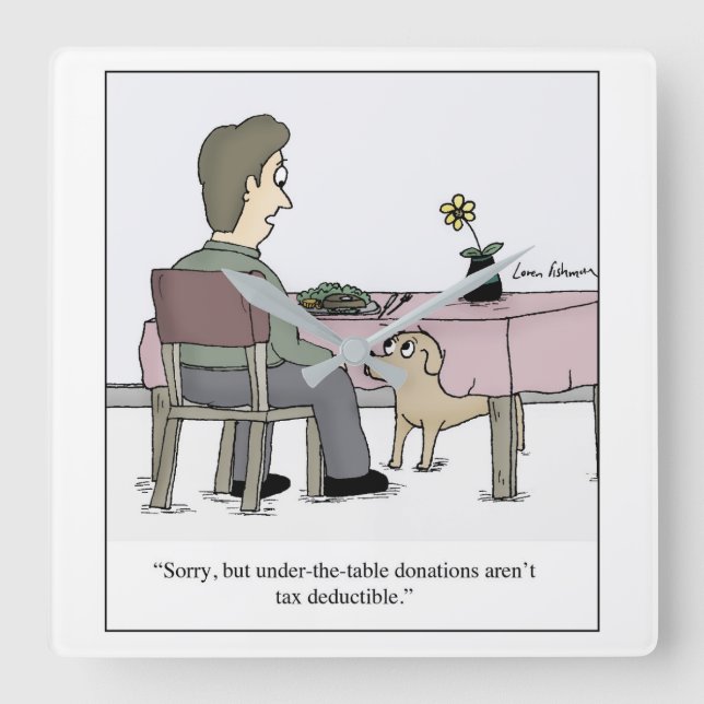 Reloj Cuadrado Personalizado de impuestos de perros para donación (Anverso)