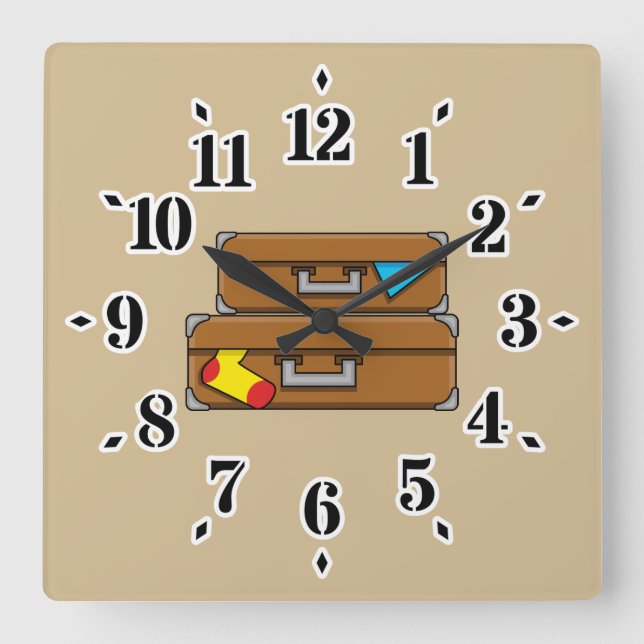 Reloj Cuadrado Personalizado Equipaje (Anverso)