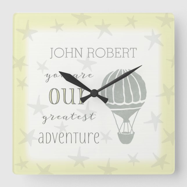 Reloj Cuadrado Personalizado, Eres Nuestra Mayor Aventura (Anverso)