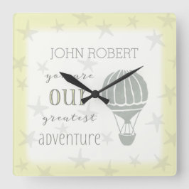 Reloj Cuadrado Personalizado, Eres Nuestra Mayor Aventura