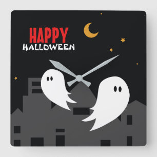 Reloj Cuadrado Personalizado fantasmal de Halloween