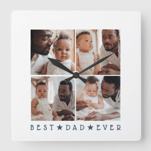 Reloj Cuadrado Personalizado Moderno Cuadrado de 4 Fotos 'El Mejo
