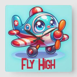 Reloj Cuadrado Personalizado monogramado azul |