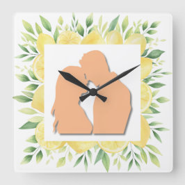 Reloj Cuadrado Personalizado Photo Lemon Oasis