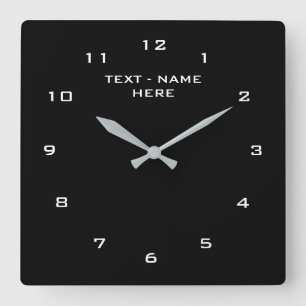 Reloj Cuadrado Personalizado Sus Números De Texto Colores De Fuen