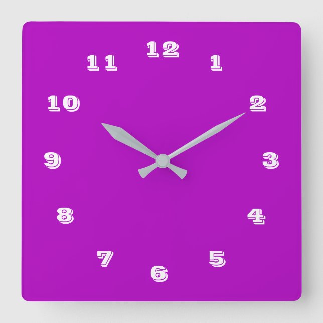 Reloj Cuadrado Personalizado Tus Colores Números de letra Persona (Anverso)