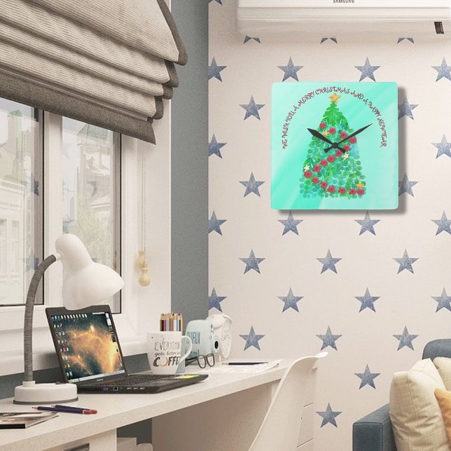 RELOJ CUADRADO PERSONALIZADOS LE QUEREMOS UNA NAVIDAD FEROZ (Subido por el creador)