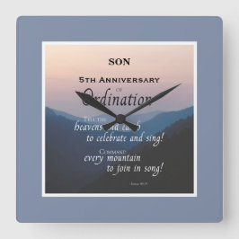 Reloj Cuadrado Personalizar la Ordenanza de 65 años Felicitacione