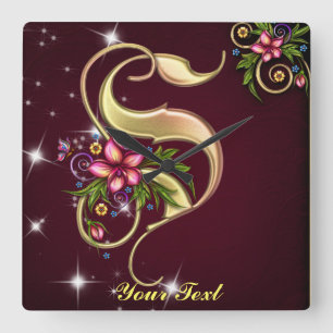 Reloj Cuadrado Personalize Monogram S Wall Clock