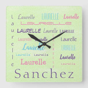 Reloj Cuadrado Personalized First Name Font Typeface Surname  