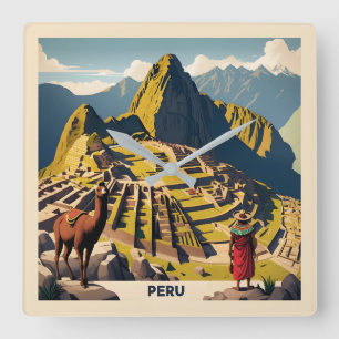 Reloj Cuadrado Perú Machu Picchu