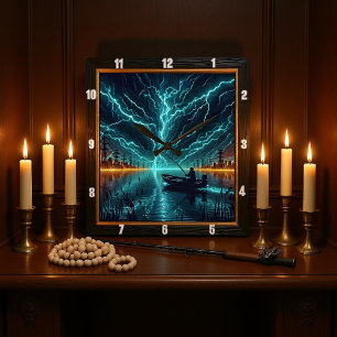 Reloj Cuadrado Pesca eléctrica