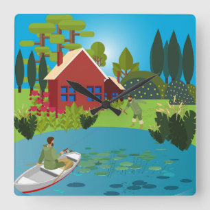 Reloj Cuadrado Pescadores