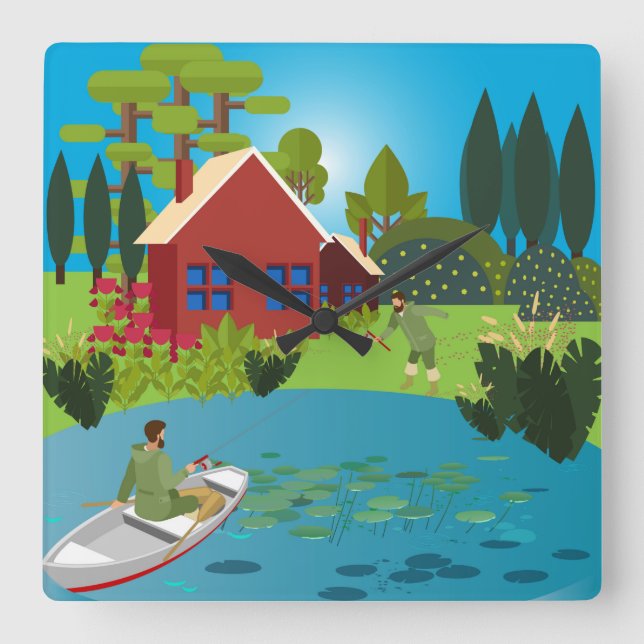 Reloj Cuadrado Pescadores (Anverso)