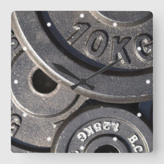 Reloj Cuadrado Pesos de gimnasia