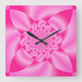 Reloj Cuadrado Pétalo rosado de la hoja