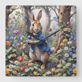 Reloj Cuadrado Peter el conejo bosque encantado