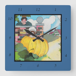 Reloj Cuadrado Peter Pumpkin-Eater Madre Rhyme de uva