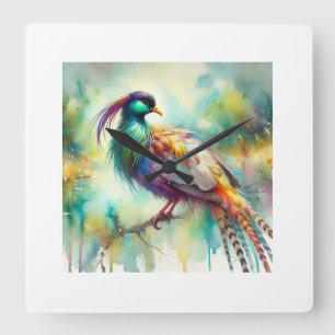 Reloj Cuadrado Peutren Bird 230824AREF107 - Watercolor