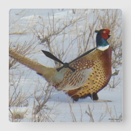 Reloj Cuadrado Pheasant B22 de collar en nieve