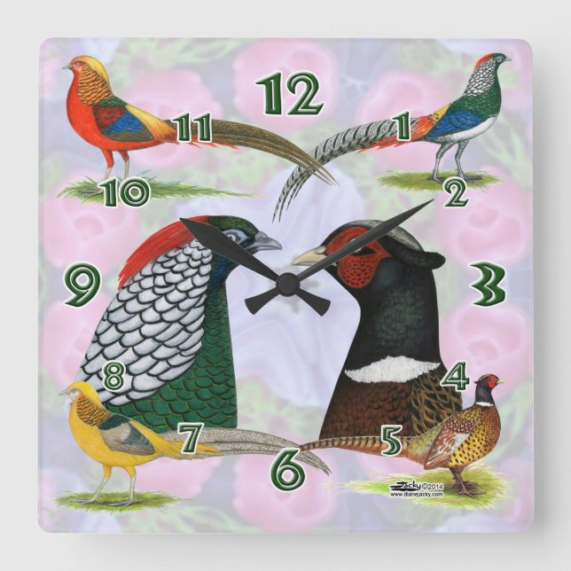 Reloj Cuadrado Pheasant Clock (Anverso)