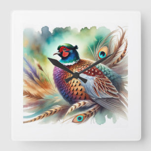 Reloj Cuadrado pheasant pigeon 230924AREF108 - Watercolor