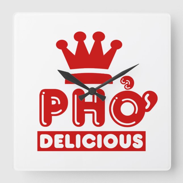 Reloj Cuadrado Pho King Delicious (Anverso)
