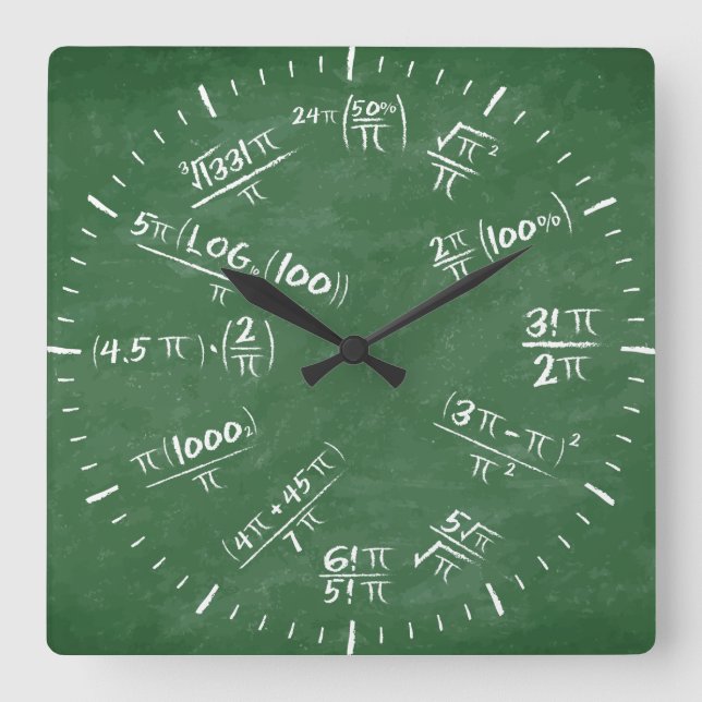 Reloj Cuadrado Pi (Anverso)