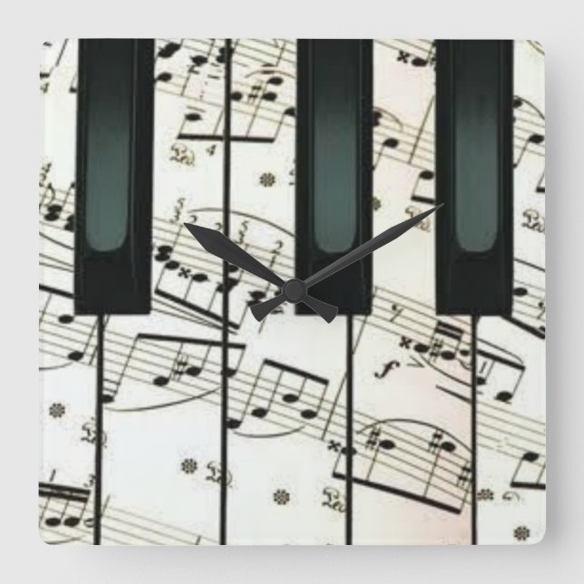 Reloj Cuadrado Piano arrojar almohada (Anverso)