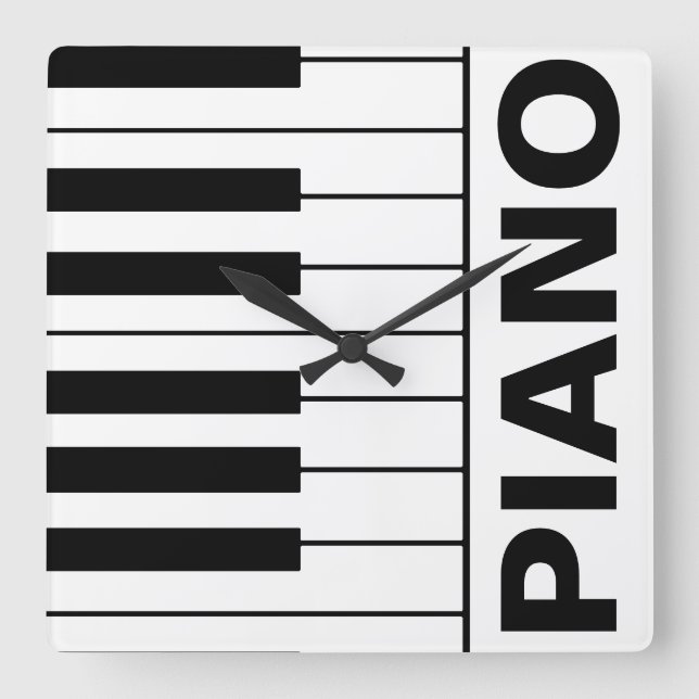 Reloj Cuadrado piano con temas musicales (Anverso)