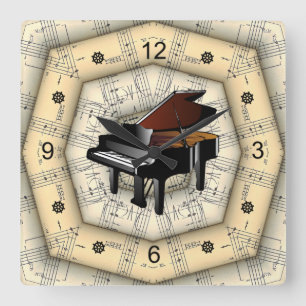 Reloj Cuadrado Piano ~ Strange Musical Design ~ Unique ~