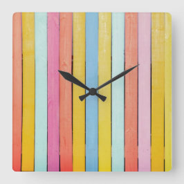 Reloj Cuadrado Pickets con vallas pintadas a mano