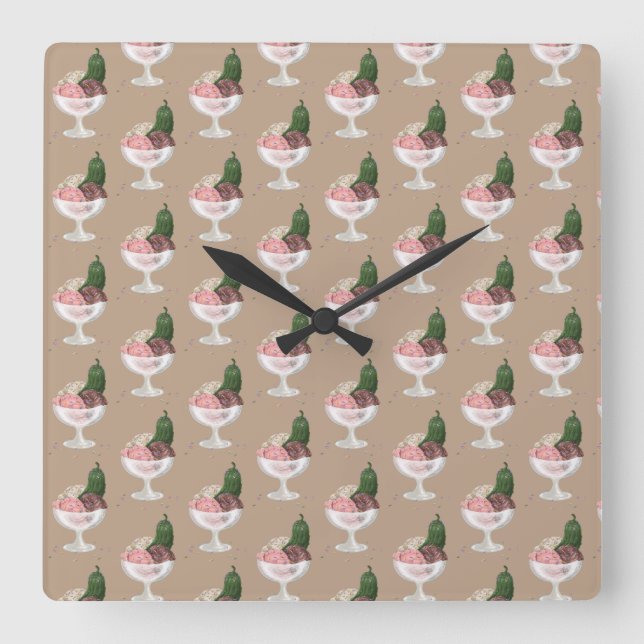 Reloj Cuadrado Pickles en helado (Anverso)