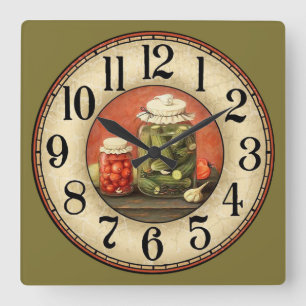 Reloj Cuadrado Pickles y jarras
