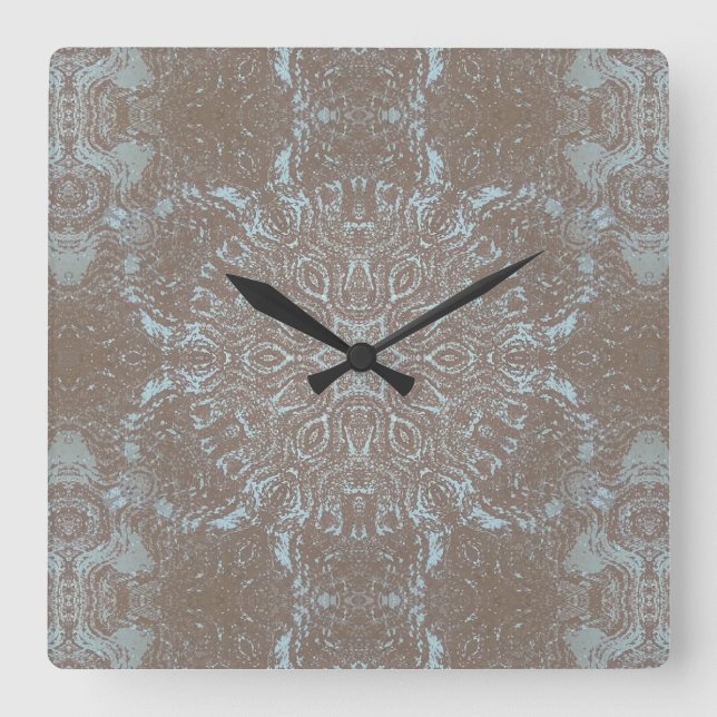 Reloj Cuadrado Piedra de arte natural y arena (Anverso)