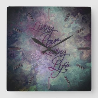 Reloj Cuadrado Piedra floral amarilla rosada Verde azulada de tie