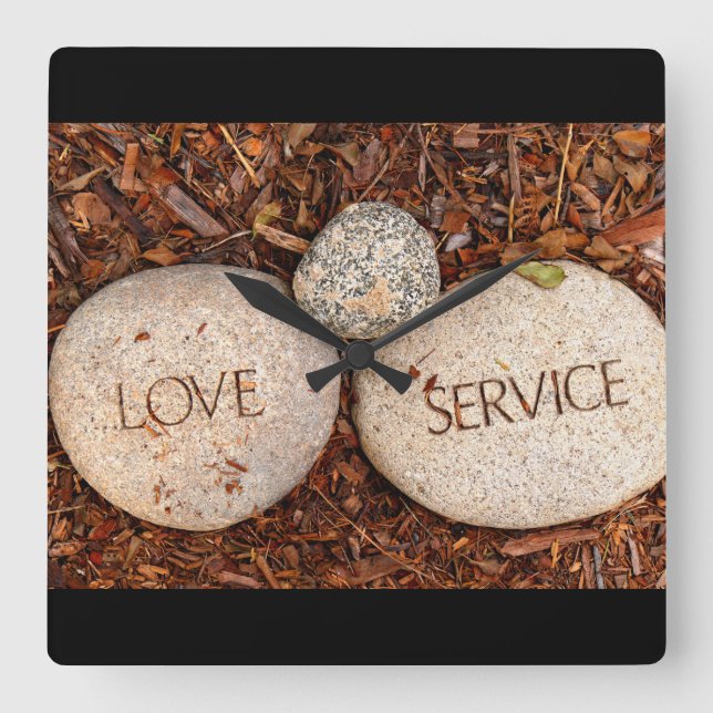 Reloj Cuadrado Piedra religiosa espiritual (Anverso)