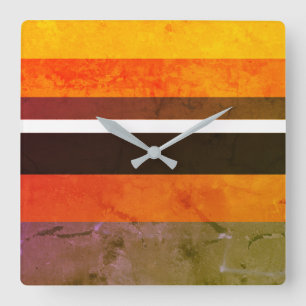 Reloj Cuadrado Piedras Naranjas de vintage Efecto Rectángulos hor