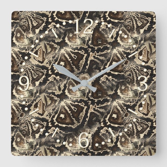 Reloj Cuadrado Piel de Pitón (Anverso)