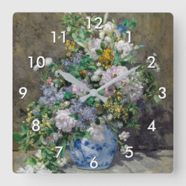 Reloj Cuadrado Pierre-Auguste Renoir - Bouquet de primavera