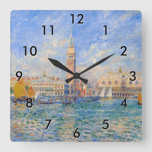 Reloj Cuadrado Pierre-Auguste Renoir - Venecia, el Palacio del Do (Anverso)