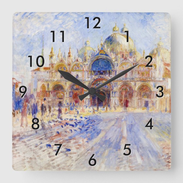 Reloj Cuadrado Pierre-Auguste Renoir - Venecia, Piazza San Marco (Anverso)