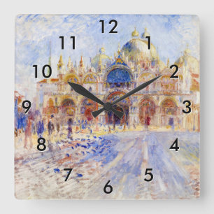Reloj Cuadrado Pierre-Auguste Renoir - Venecia, Plaza de San Marc