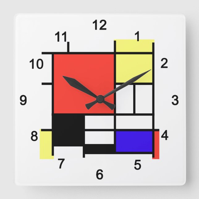 Reloj Cuadrado Piet Mondriaan , 1926 Composition (Anverso)