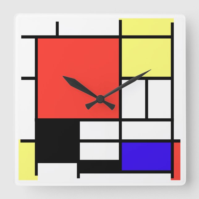 Reloj Cuadrado Piet Mondriaan , 1926 Composition (Anverso)