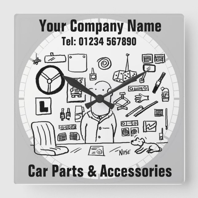 Reloj Cuadrado Piezas y accesorios para automóviles (Anverso)