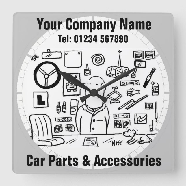 Reloj Cuadrado Piezas y accesorios para automóviles (Anverso)