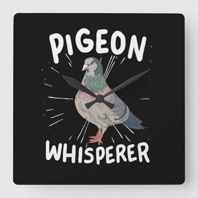 Reloj Cuadrado Pigeon - Pigeon Whisperer (Anverso)